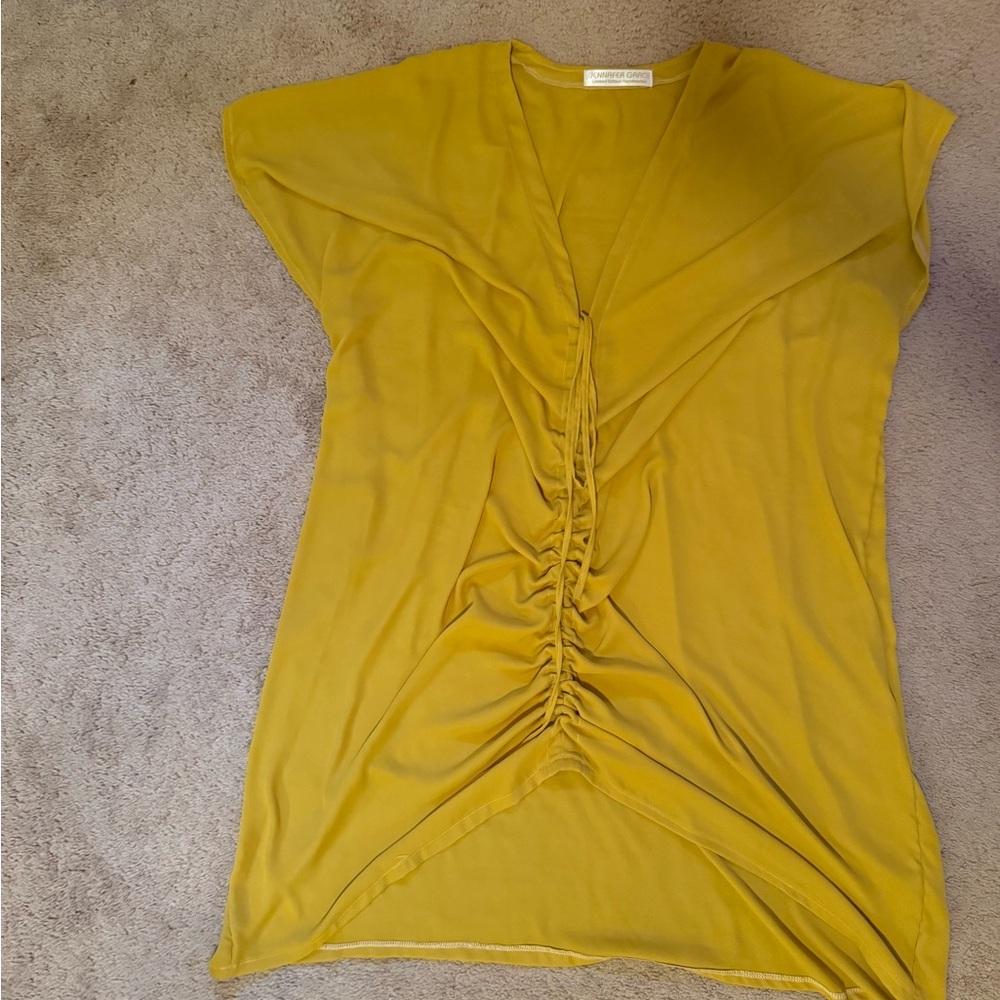 Jennafer Grace Mustard Caftan with front gather - one size